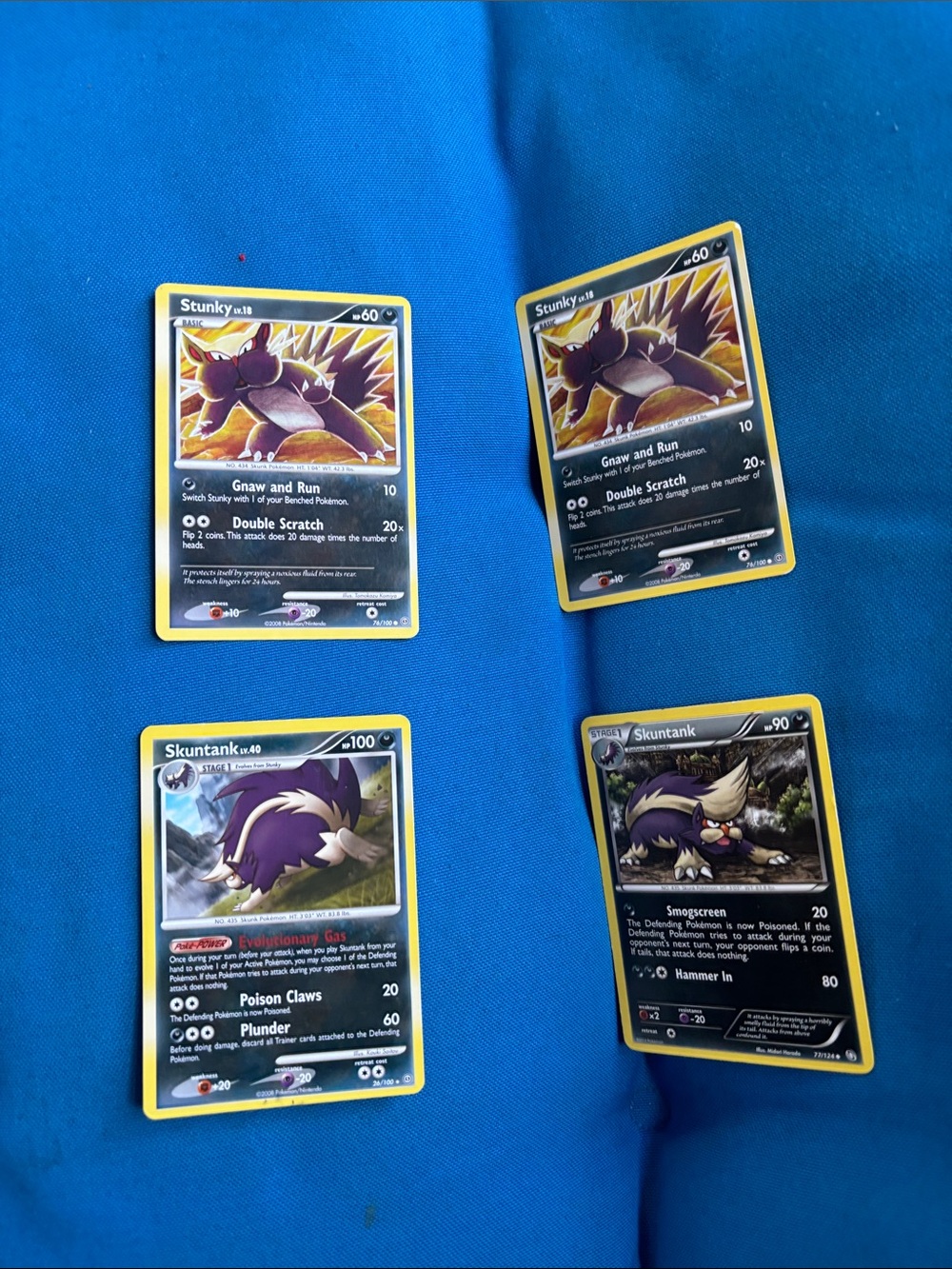 Pokémon Cards Stunky HP 60 2008 Skuntank HP 90 100 2008 2012 NWOTS